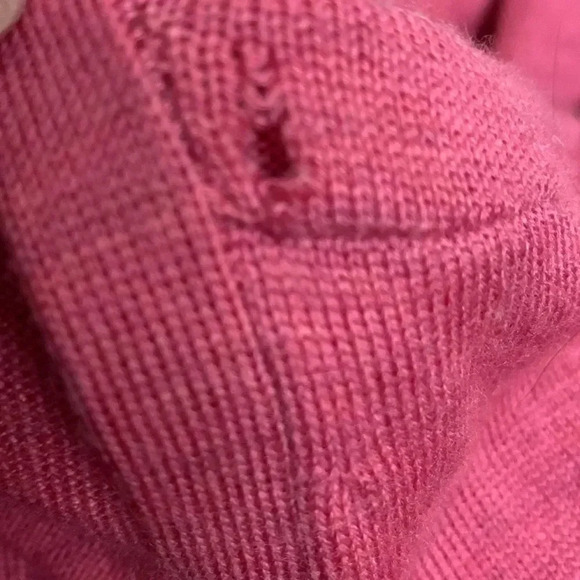 Eileen Fisher Merino Wool Pink Fushia Two Button V Neck Cardigan Size Large - Picture 11 of 13